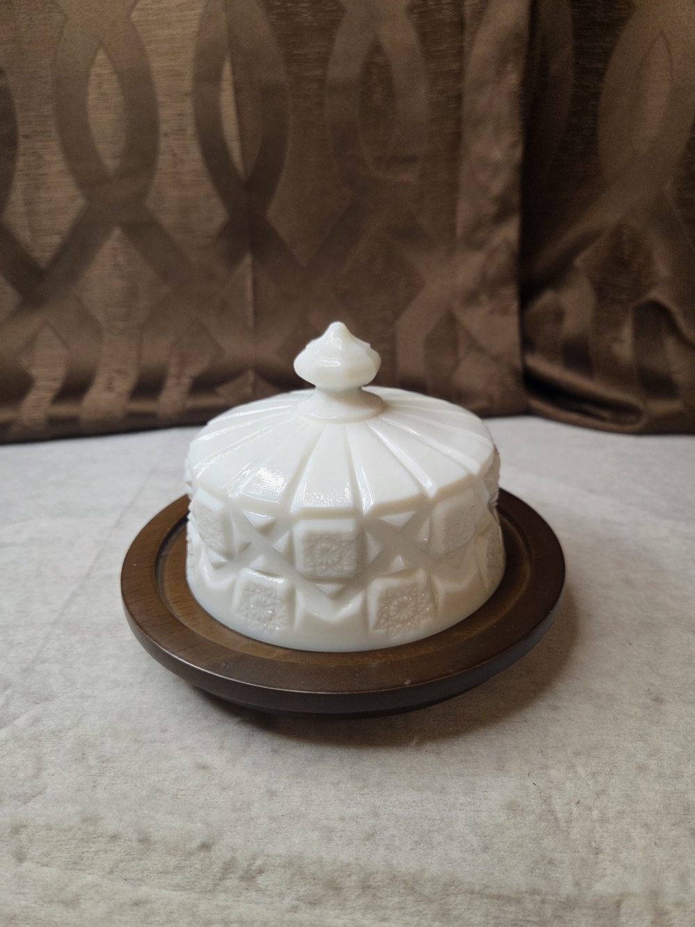 Westmoreland White Milk Glass Covered Butter Dish